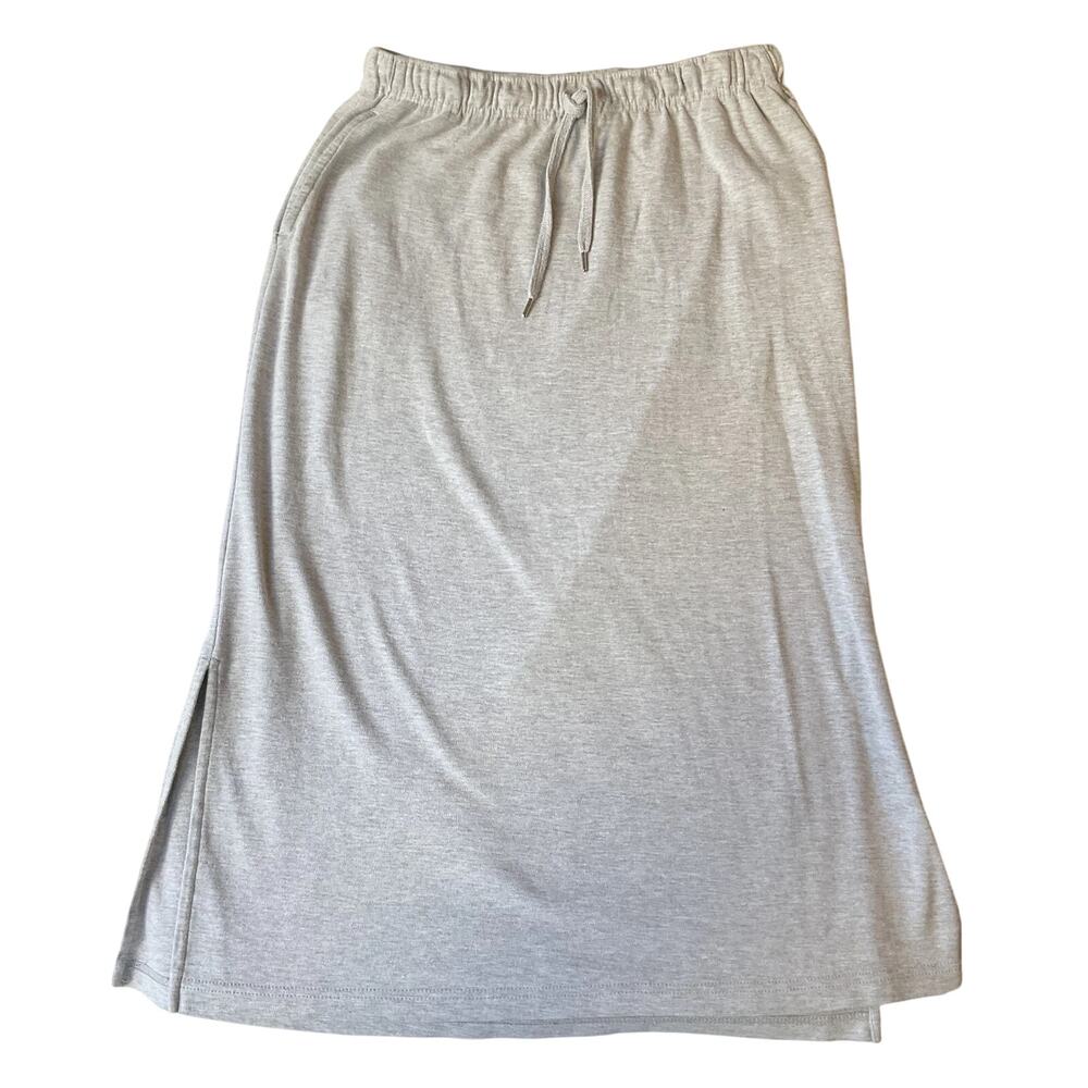 Woman Within Women Midi Skirt Size 14/16 PETITE (M) Gray Lounge 27" Inseam